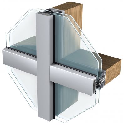 Aluminium hout vliesgevel